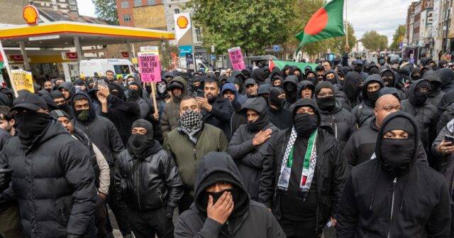 Masked Muslims Rally in London After Police Banned Populist UKIP Demo