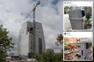 Obama Presidential Center compared to Death Star, trash bins, Eye of Sauron