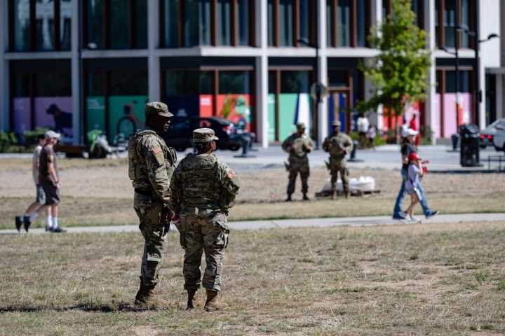 Man arrested after playing Darth Vader theme behind troops, ACLU sues