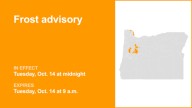 Frost advisory affecting Oregon Tuesday – temperatures at a low of 33