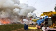 Massive fire guts 65 shops in Fatehpur firecracker market; losses worth crores reported