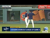 Dodgers practice at home ahead of World Series Game 3 Monday