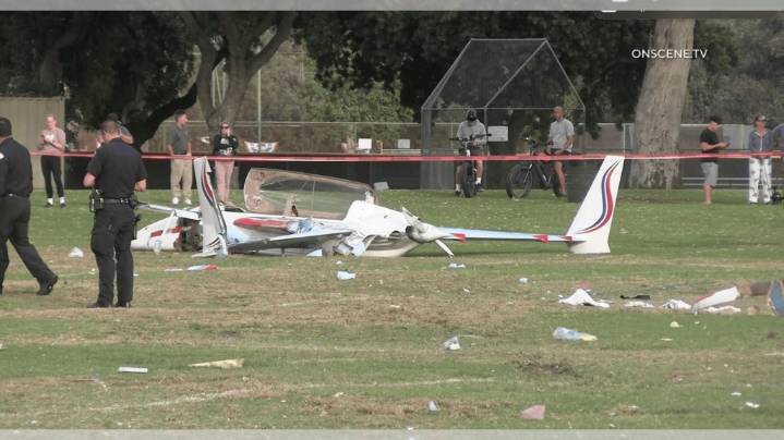 Pilot, pedestrian injured after small plane lands in Long Beach’s Heartwell Park